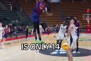 身体天赋炸裂！美媒：这14岁青少年 就像是文班和字母的结合体